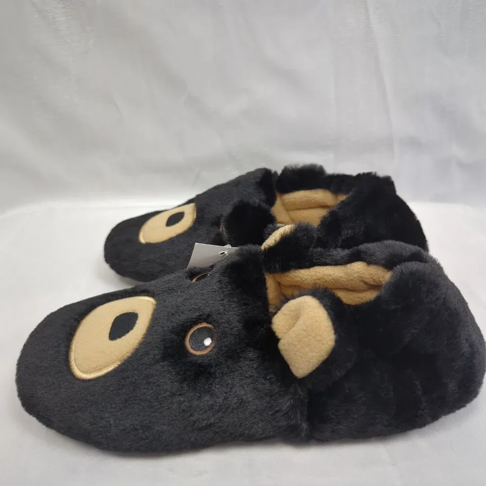 Land's End Bear Faux Fur Slippers - Picture 3 of 5